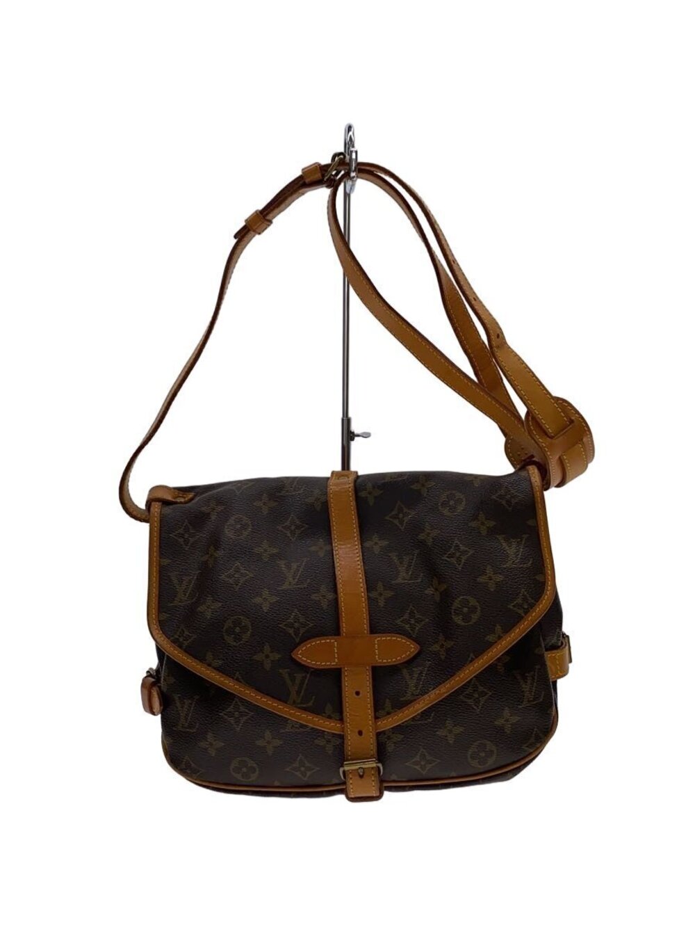 Louis Vuitton Saumur Canvas Over Crossbody Bag Brown